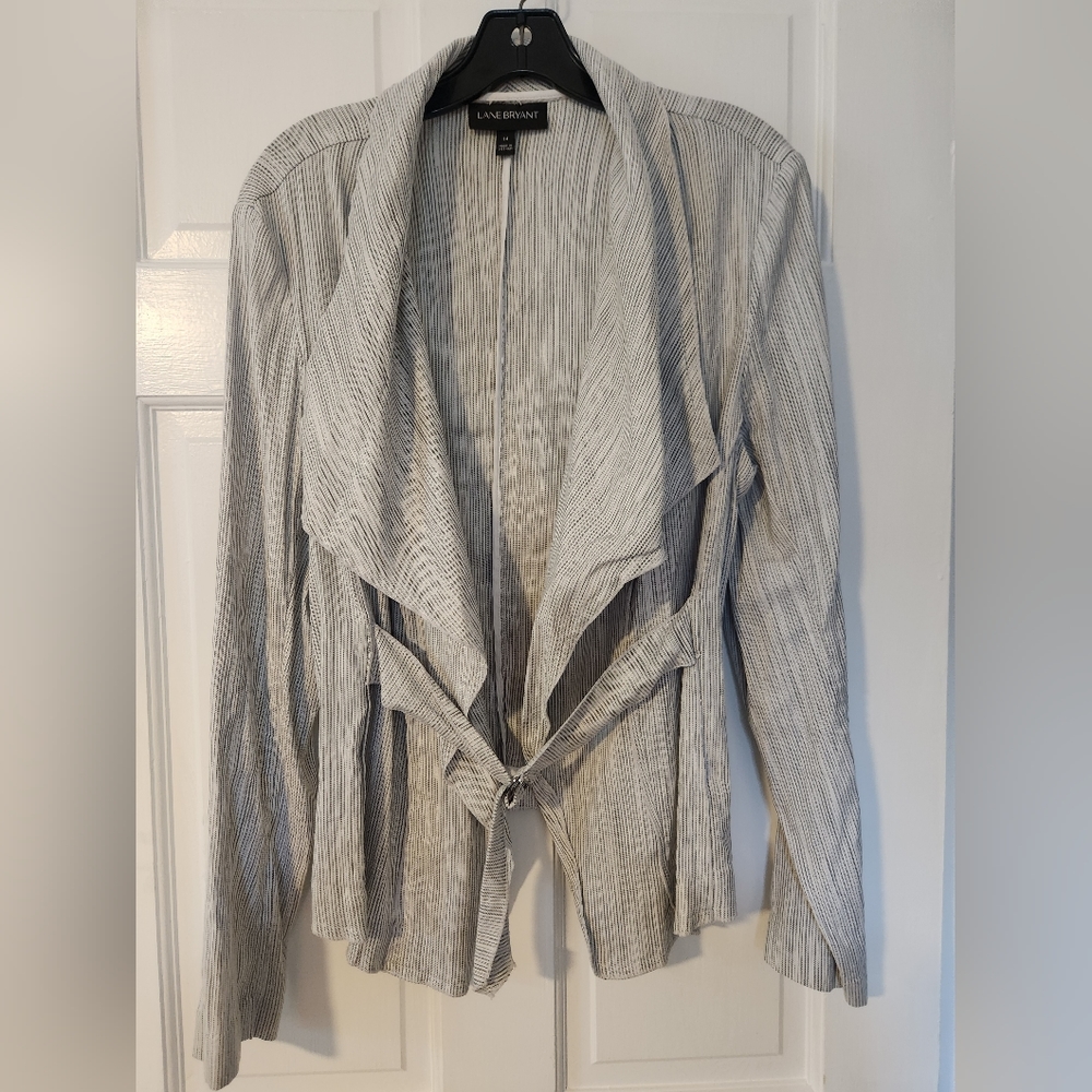 Gray Stripped Light Weight Jacket